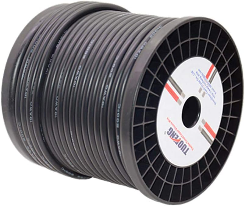 10 AWG Silicone Wire 90 Feet Black Stranded Tinned Copper Wire Pack of 2 O115521