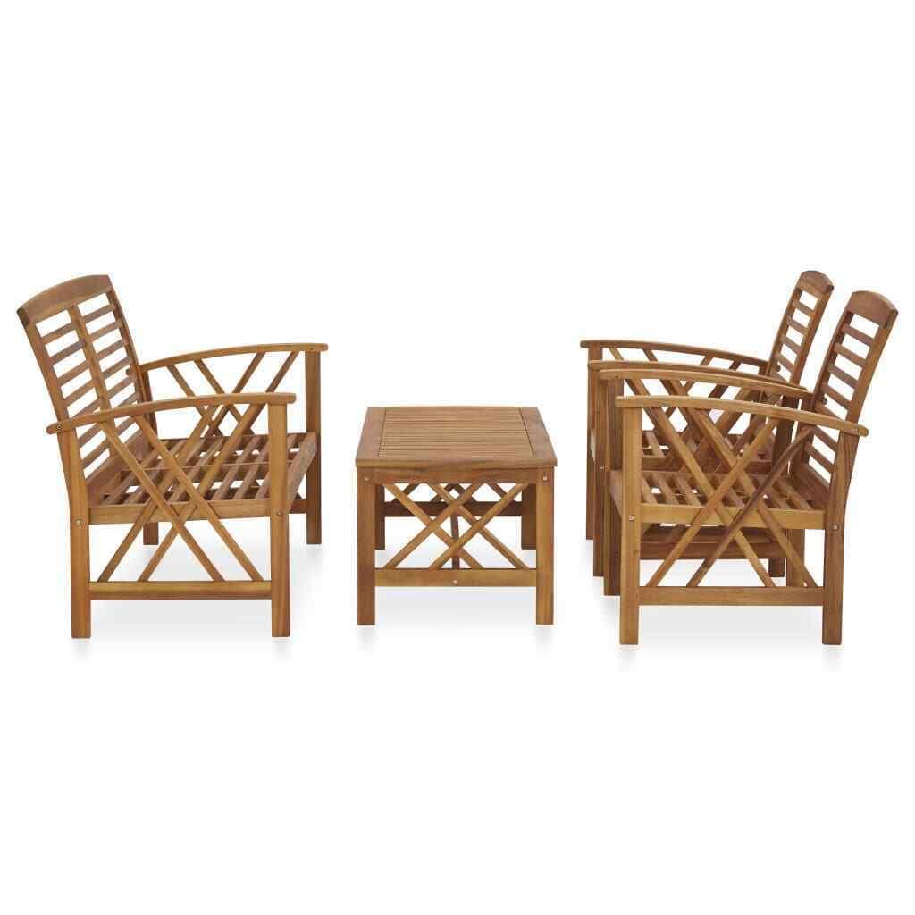 4 Piece Solid Acacia Wood Garden Lounge Set K210