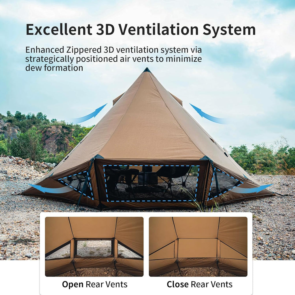 2-6 Person Hot Tent with Stove Jack Q9545