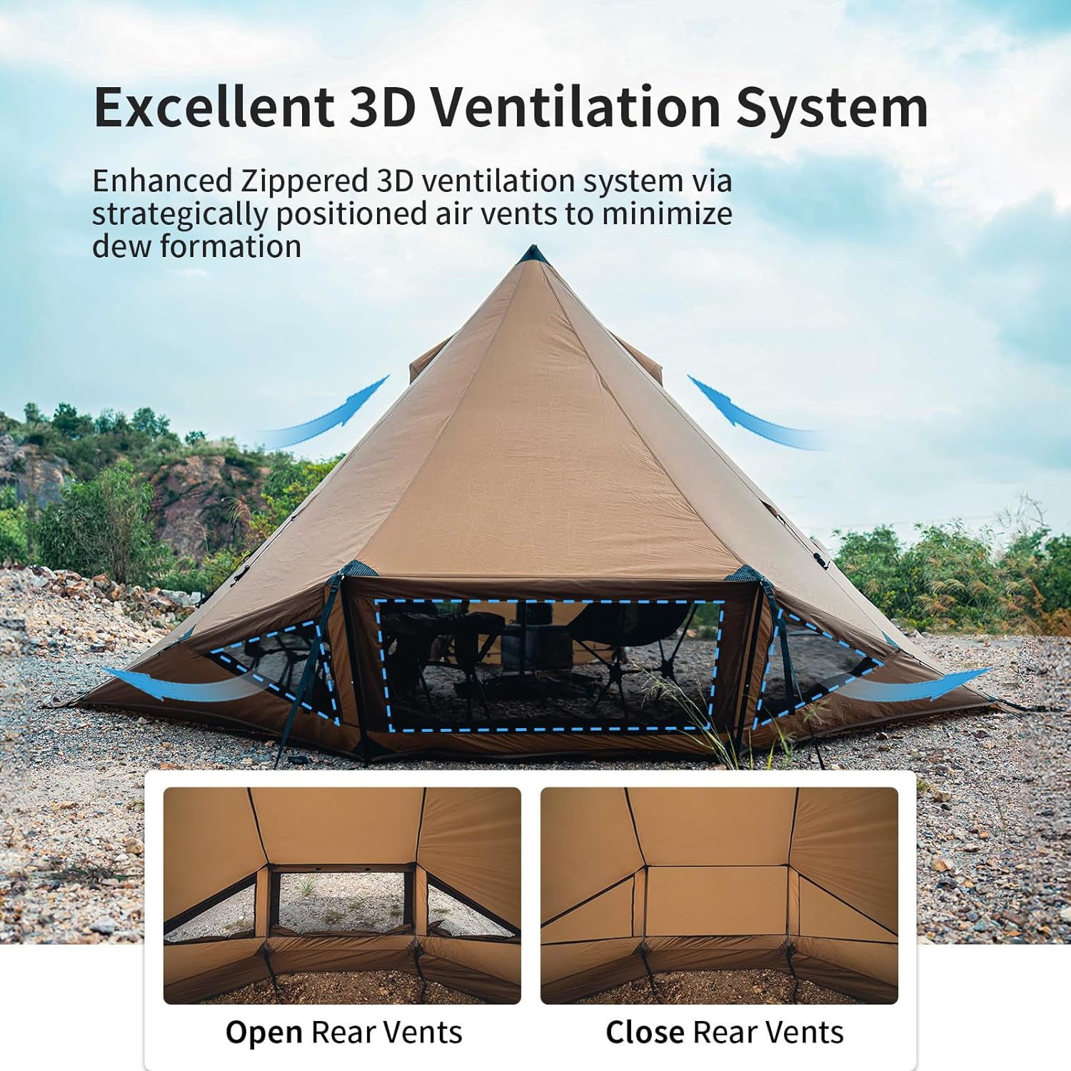2-6 Person Hot Tent with Stove Jack Q9545