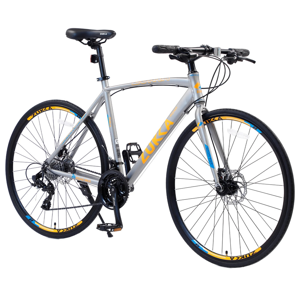 Silver 700C Hybrid Bike with Double Disc Brake V48384