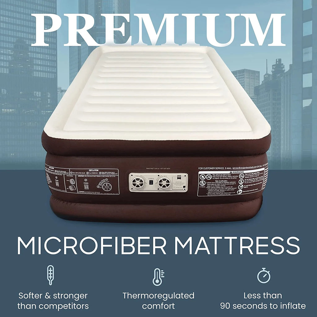 Queen Size Microfiber Air Mattress with Built-in Pump and Carry Bag I458