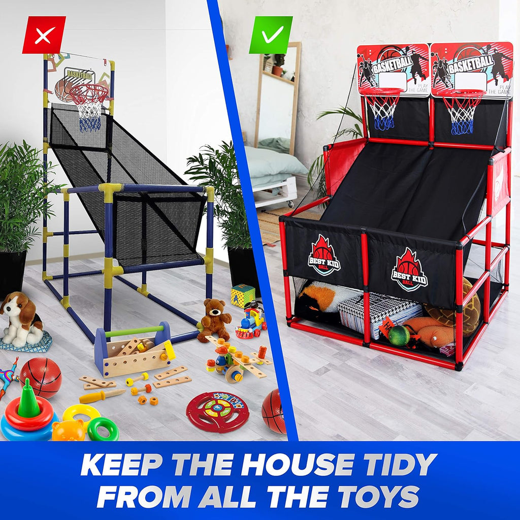 Double Shot Basketball Arcade Game with Pump, Pack of 2 X2919