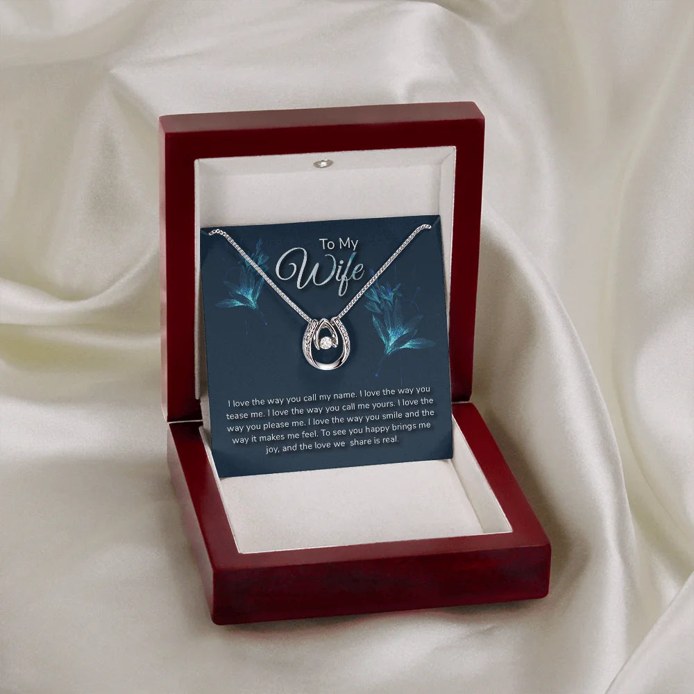 Lucky Horseshoe Necklace with CZ Crystals J24276