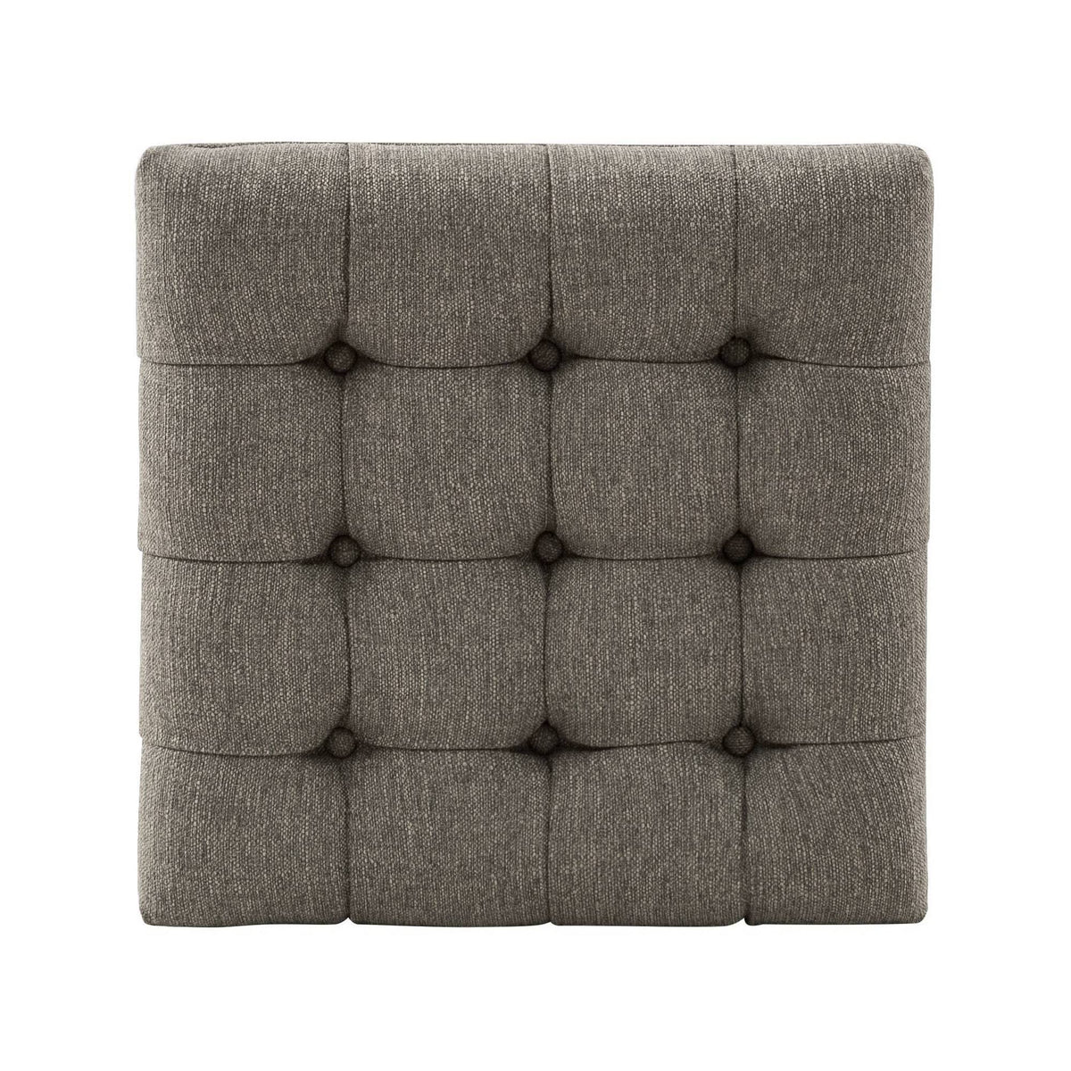 Grey Button Tufted Metal Ottoman U1933