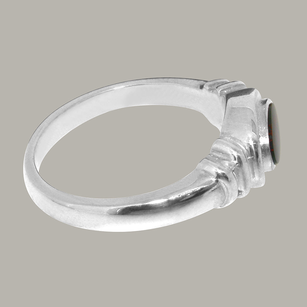18k White Gold Natural Bloodstone Engagement Ring C426