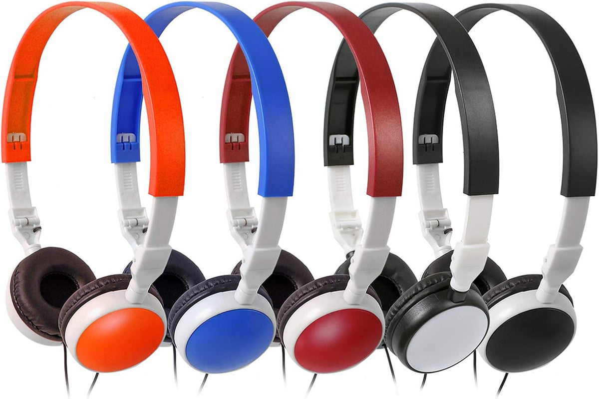25 Pack Multi Color Foldable Headphones for School Y15018