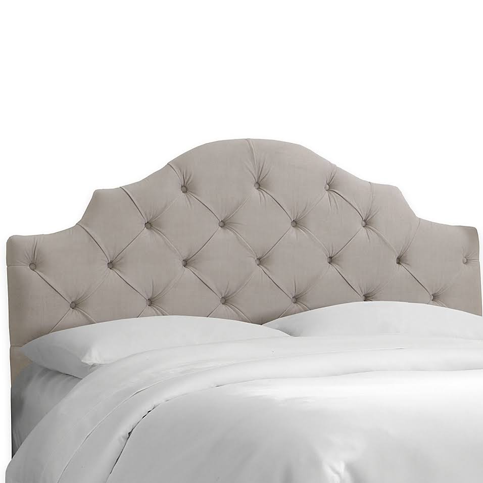 Light Grey Velvet California King Headboard H658