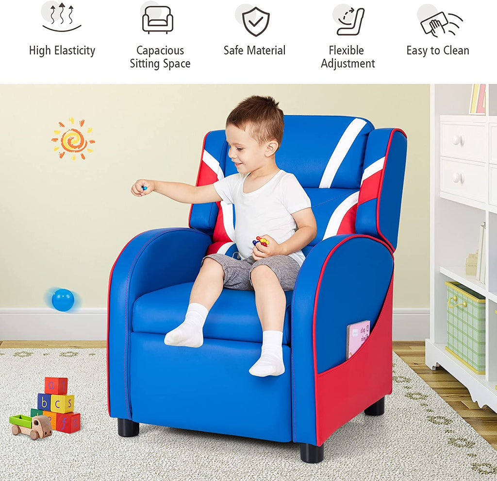 Kids Recliner Gaming Chair with Side Pocket V722