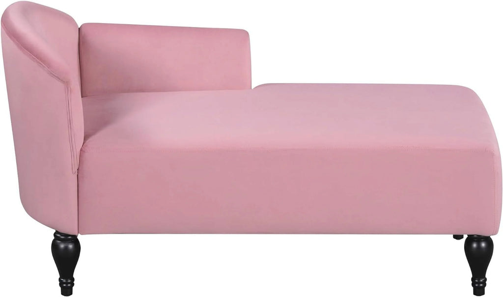 Velvet Upholstered Chaise Lounge Chair with Solid Wood Legs G1304
