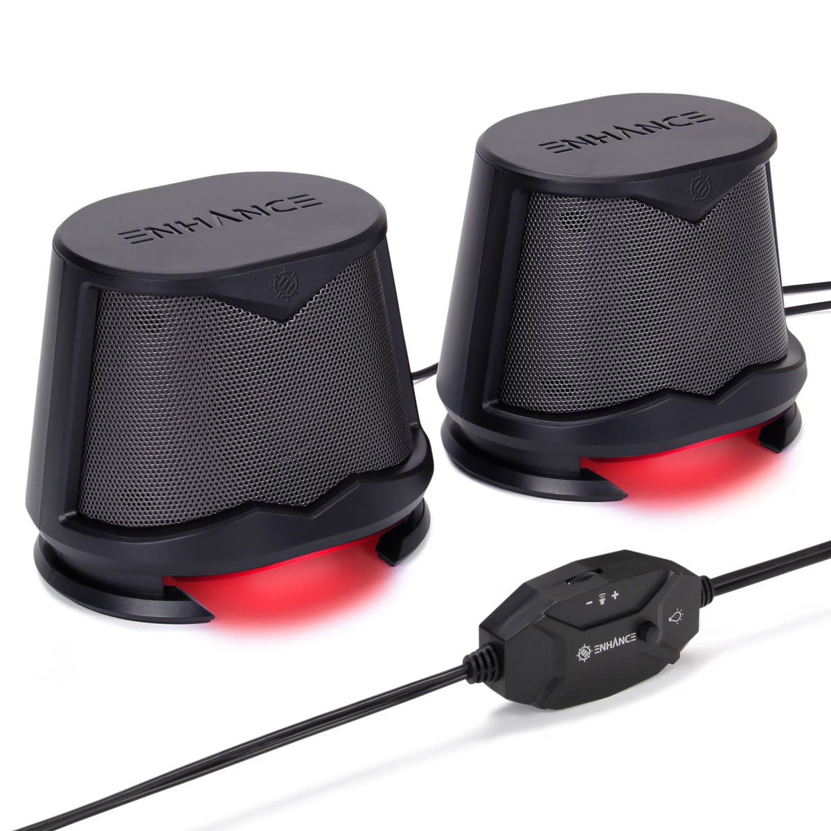 High Excursion Speakers with Red LED Lights, 10W Peak, 3.5mm Wired M758