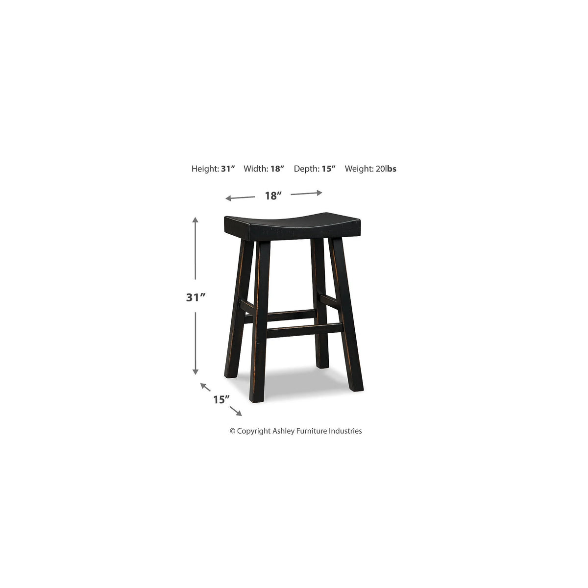 Saddle Barstool, Set of 2 A831188