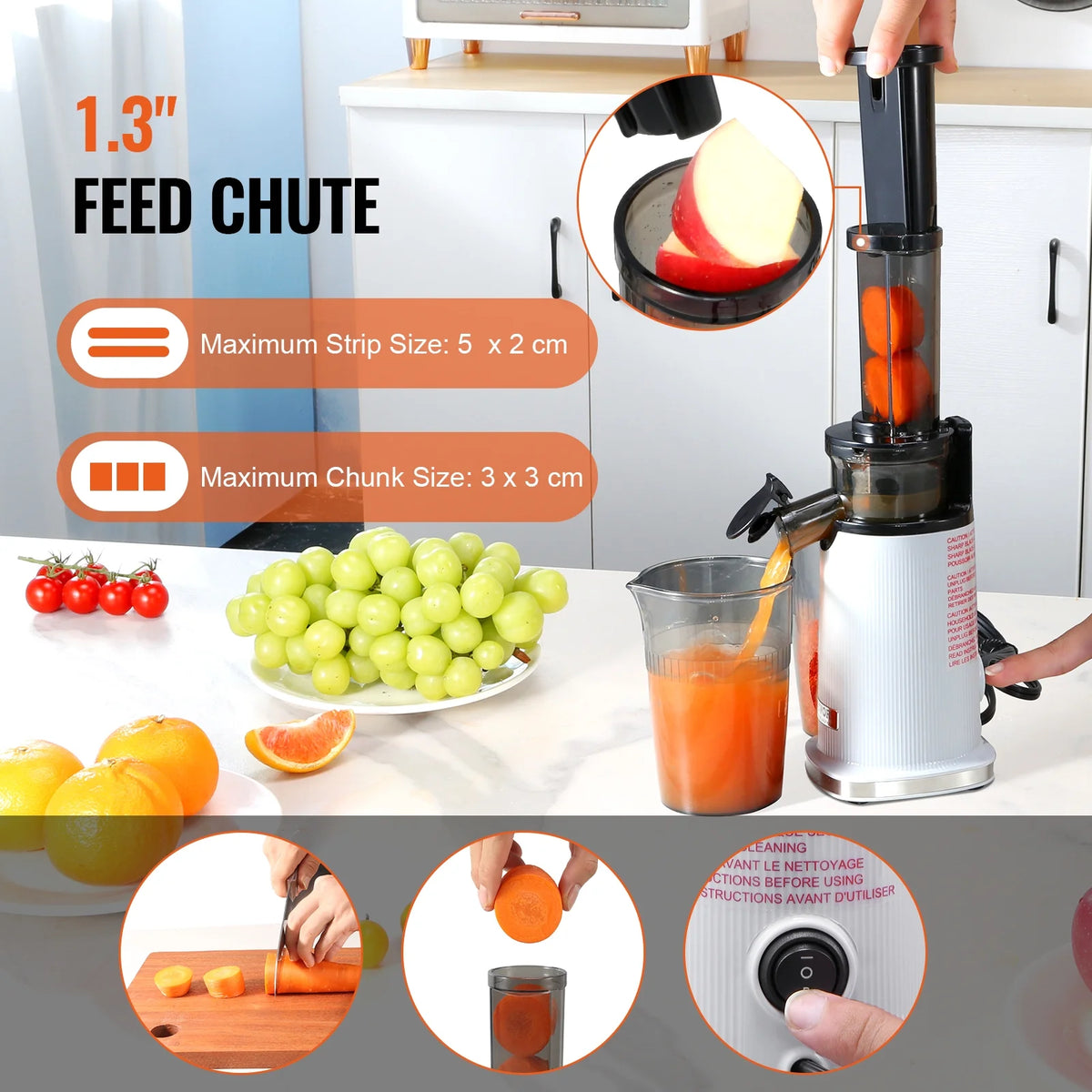 Masticating Slow Juicer Electric Cold Press Squeezer P817