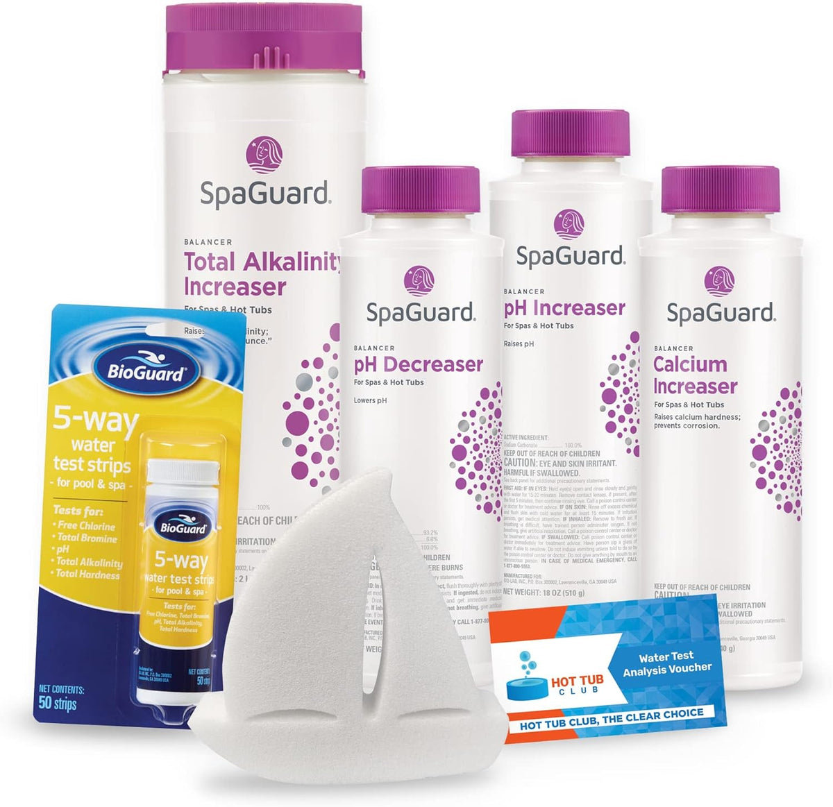 Spa and Hot Tub Chemical Balancer Maintenance Kit with Test Strips V4454