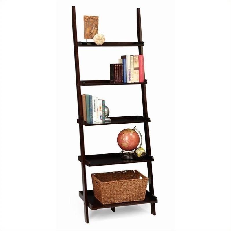Espresso 5-Shelf Bookshelf Ladder E6142
