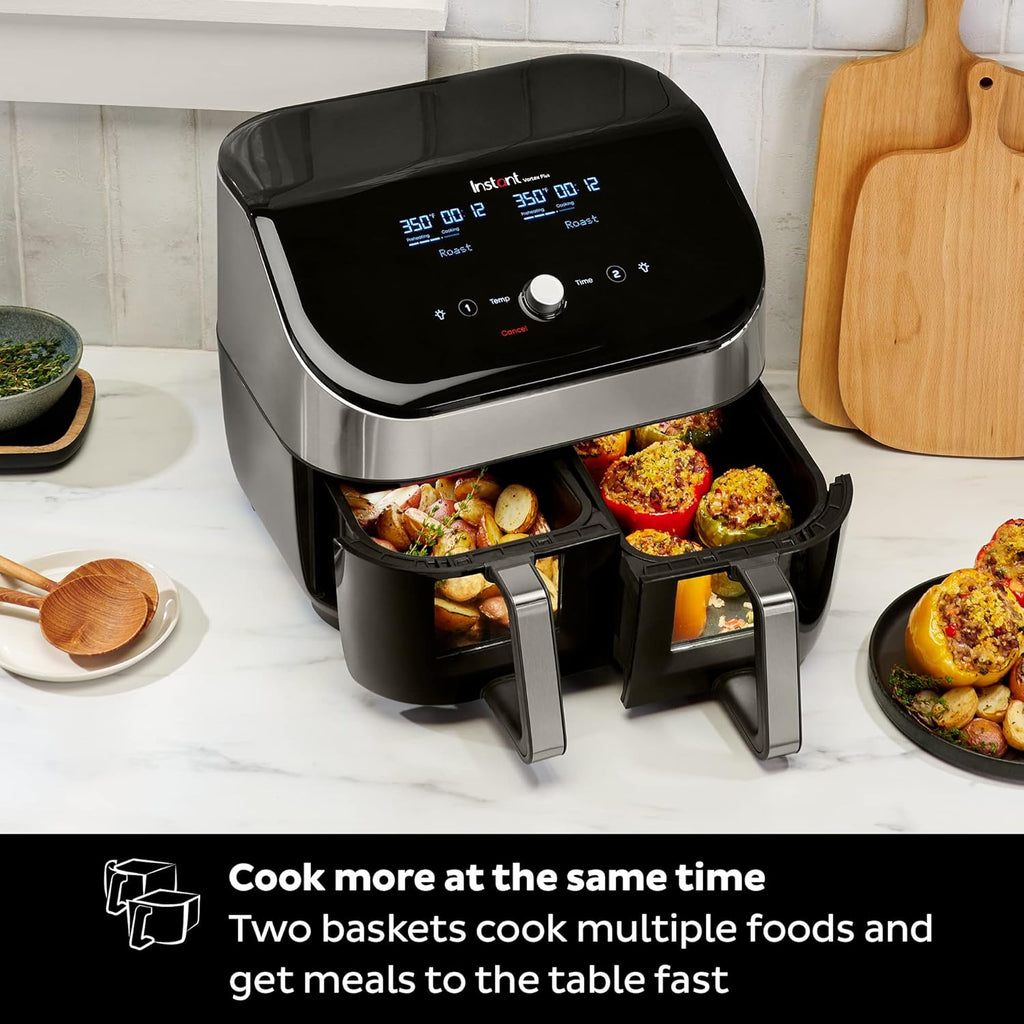8 Quart Dual Basket Air Fryer with ClearCook Easy View Windows Z54776