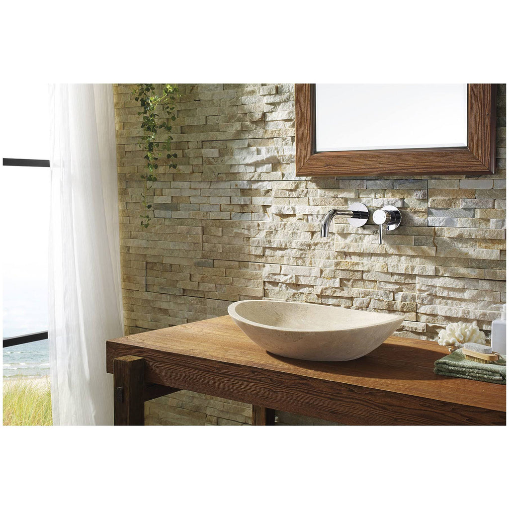 Beige Travertine Marble Bathroom Vessel Sink A99428