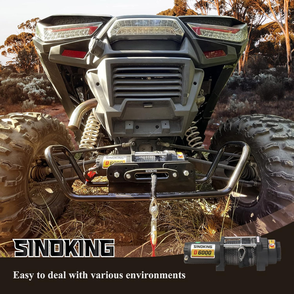 6000lb 12V Winch with Synthetic Rope and Wireless Remote Control I59584