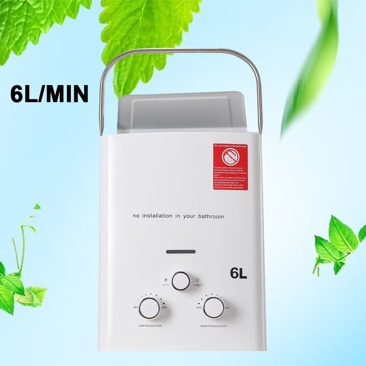 6L 12KW LPG Propane Gas Tankless Water Heater with Shower Head Kit L33264
