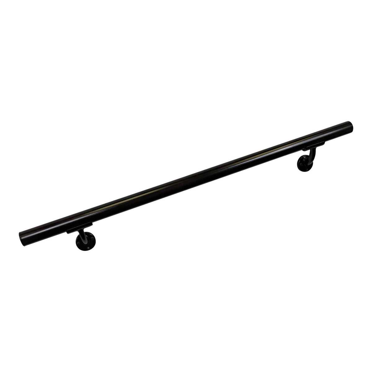 Satin Black Aluminum Handrail Section with Mounts I633