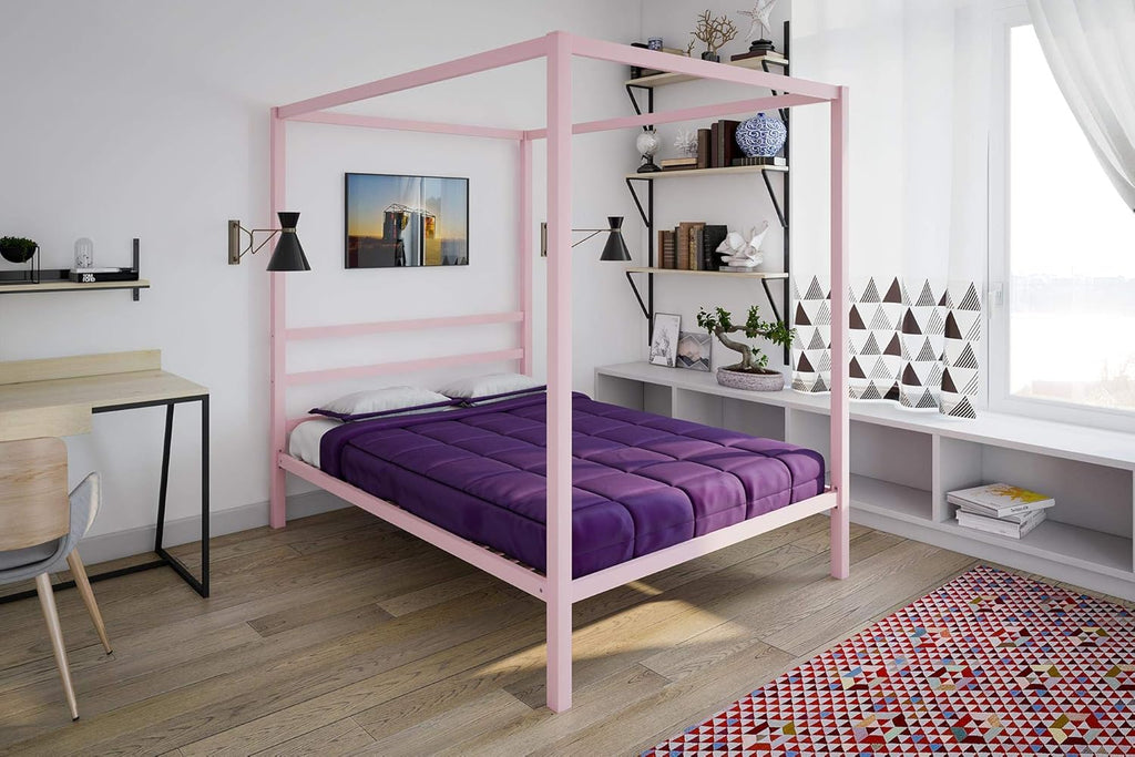 King Size Gray Canopy Bed S194754