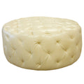 Ivory Bonded Leather Ottoman A683220