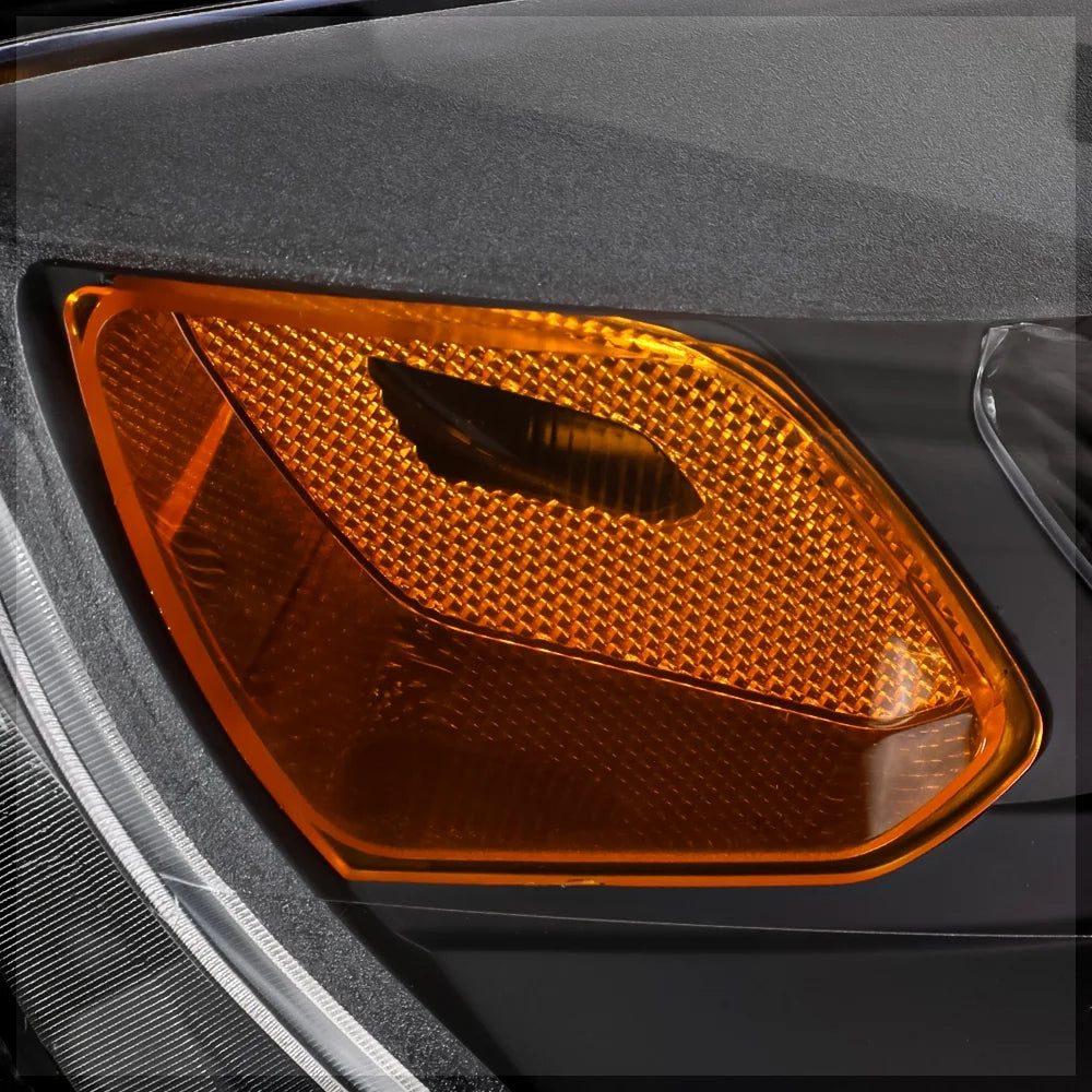 Black Housing Projector Headlight Lamp Amber Turn Signal R3114