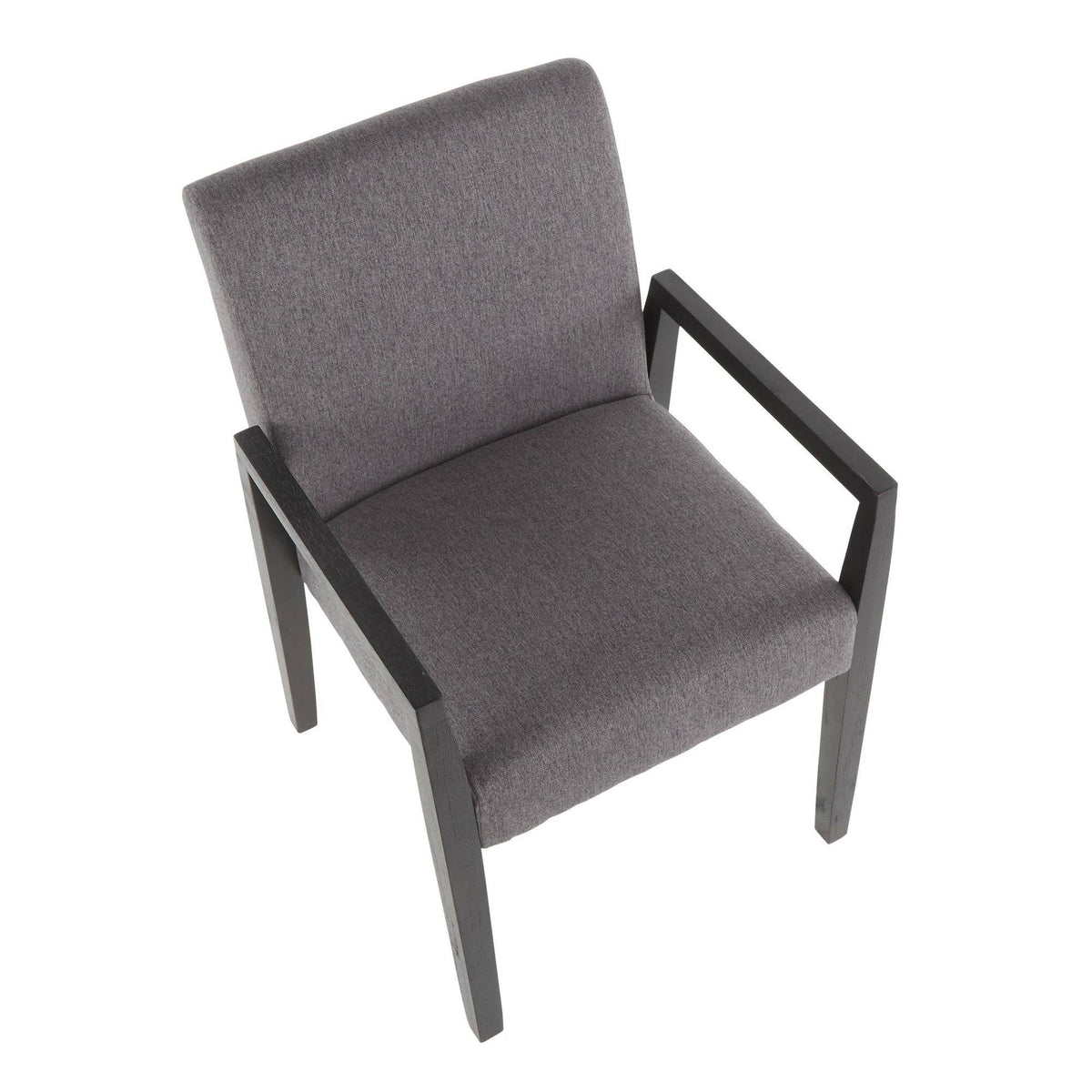 Grey Fabric and Black Wood Arm Chair (Set of 2) A350