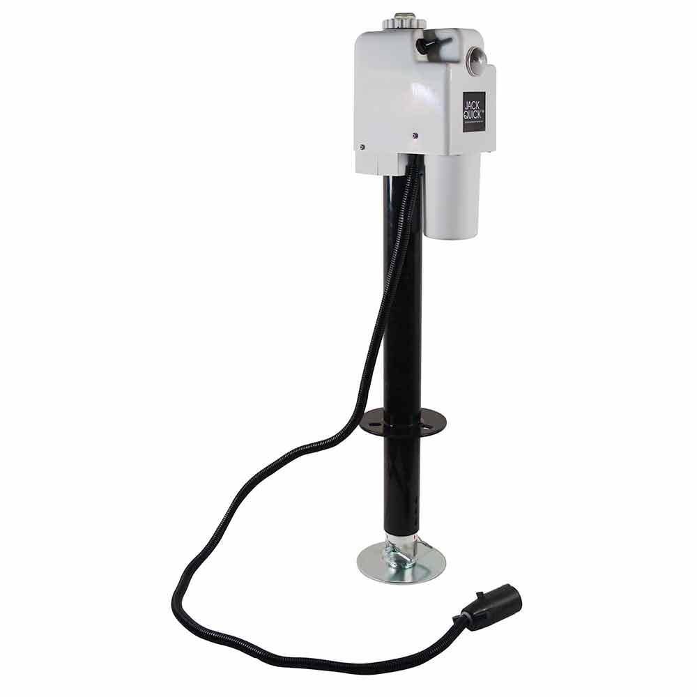 12-Volt Electric Tongue Jack with White Cover and 7-Way Plug, 3650 lb. Y12789