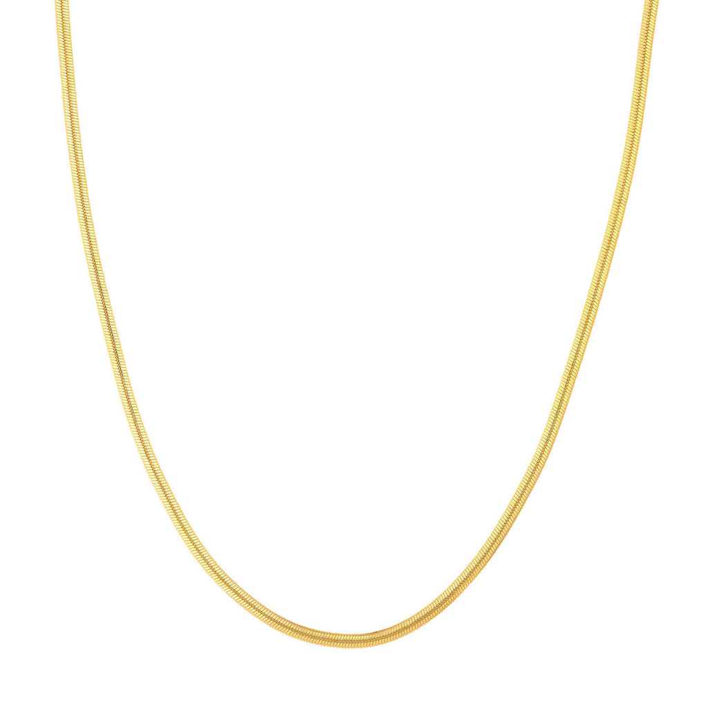 Solid 14K Yellow Gold Snake Chain Necklace 18" R918