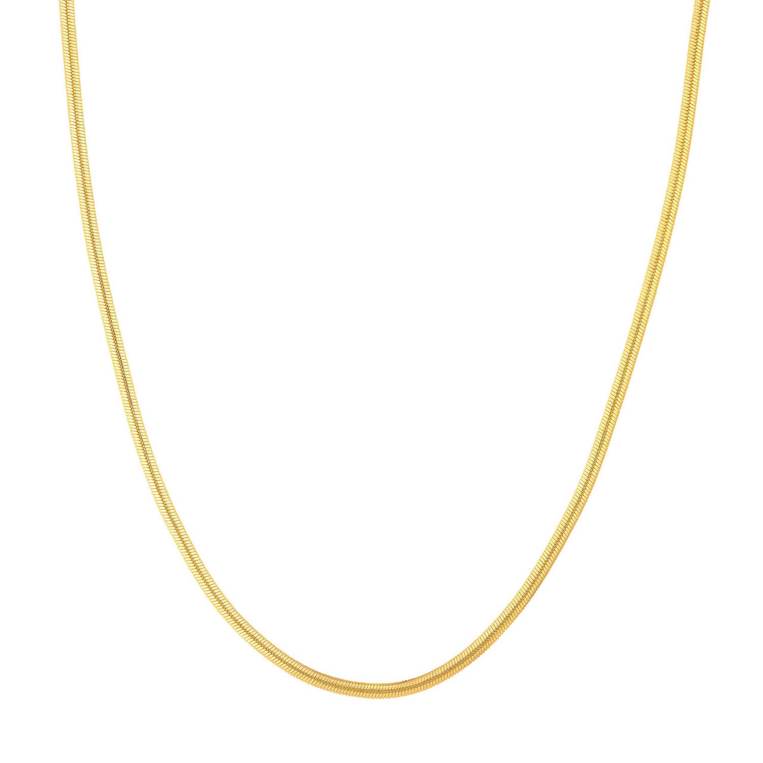 Solid 14K Yellow Gold Snake Chain Necklace 18" R918