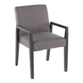 Grey Fabric and Black Wood Arm Chair (Set of 2) A350