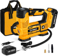 Tire Inflator Air Compressor Portable, 20V Cordless Tire Pump 150 PSI with Digital Pressure Gauge, Rechargeable Li-ion Battery and 12V Car Power Adapter Pack of 2 R42073