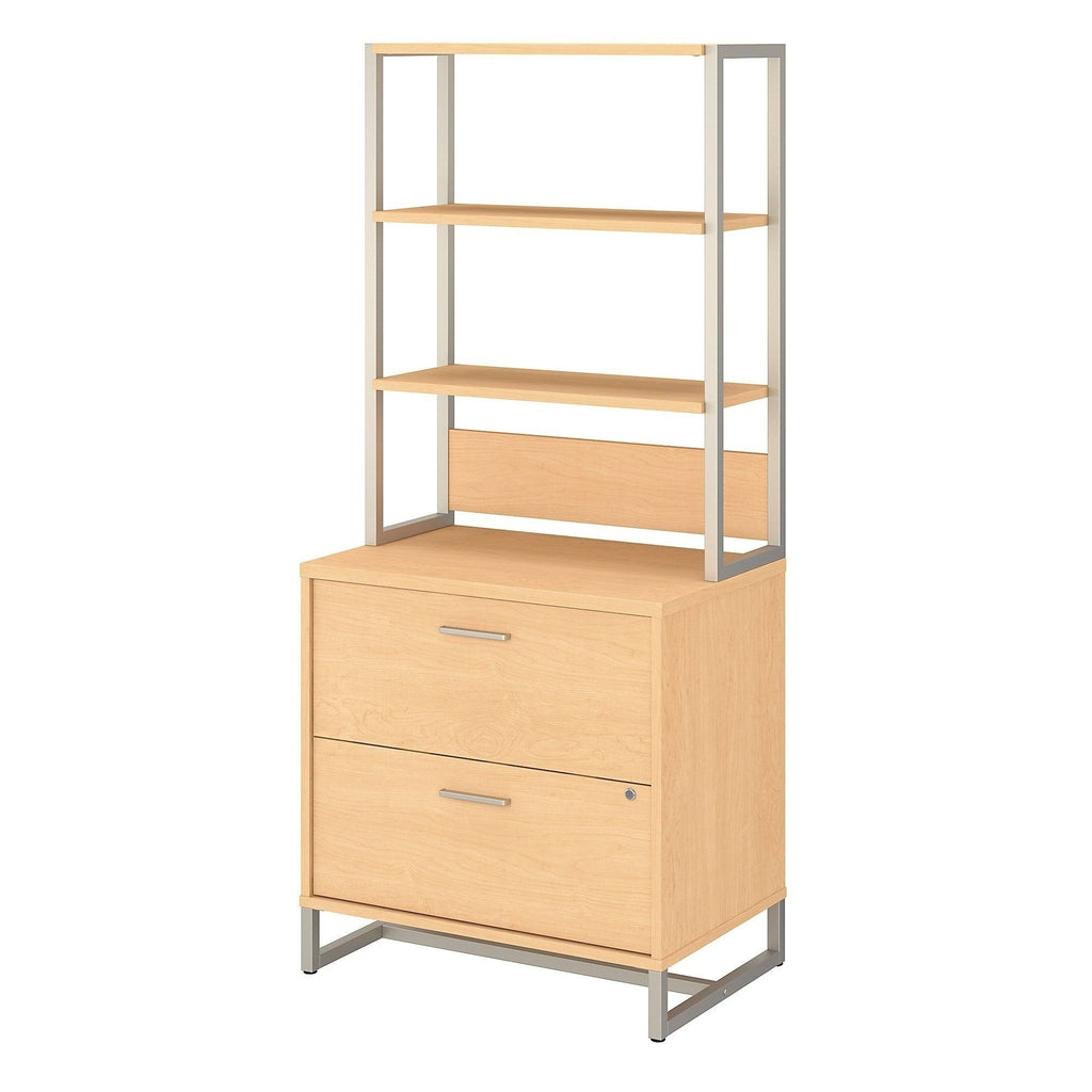White Lateral File Cabinet with Hutch E7133