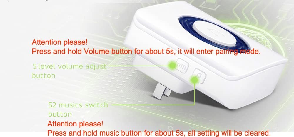 Wireless Motion Sensor Alert Room Bed Alarm with 3 Receivers and 2 Sensors G231816
