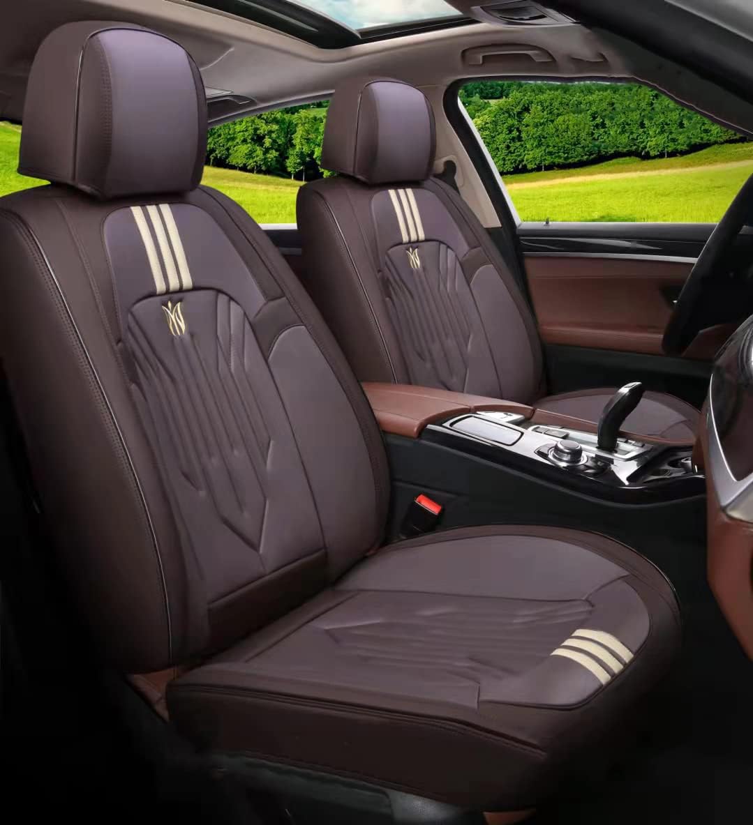 Black&Pink 5-Seater Full Set Universal Car Seat Covers F20314