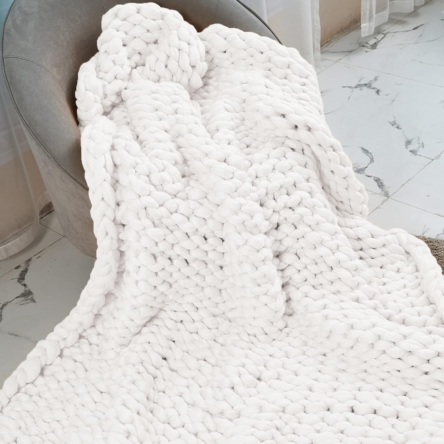Chunky Knit Blanket Throw Rose Red 40x60 A8142