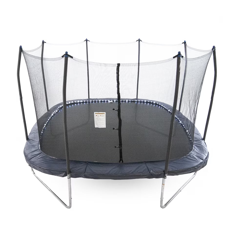 13' Square Trampoline with Lighted Spring Pad Navy O8533