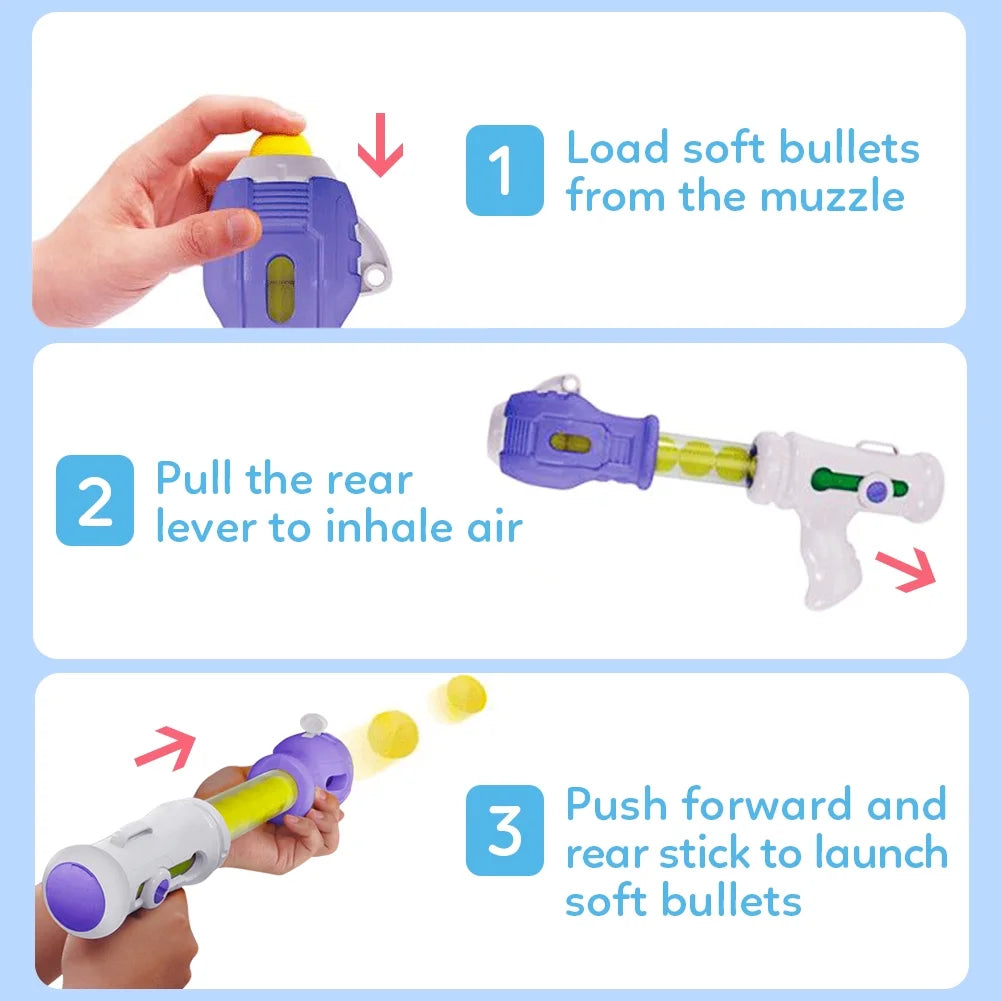 3 Packs Foam Ball Air Toy Guns with Shooting Target, 48 Foam Balls Q401777