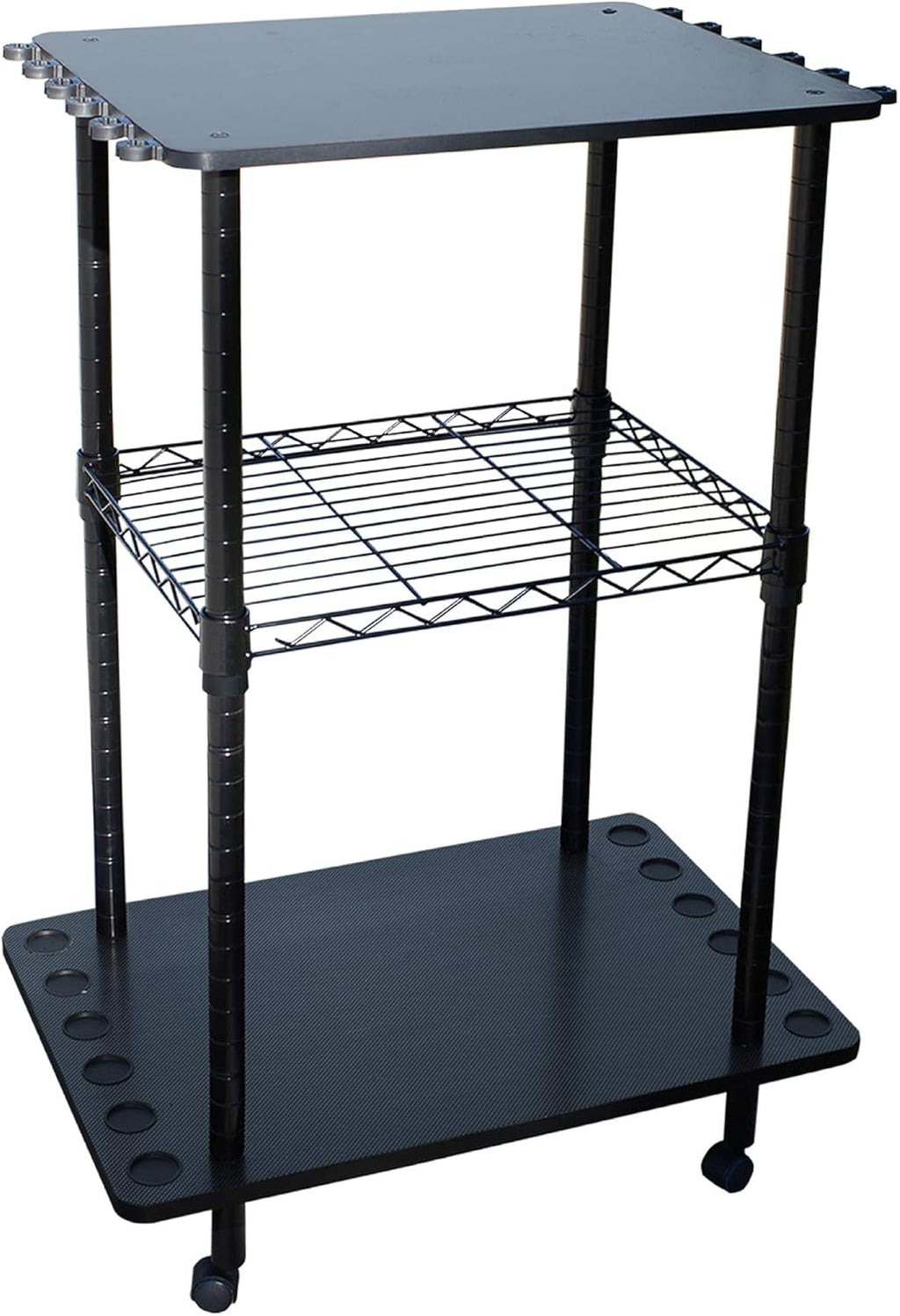 Black 12 Fishing Rod Tackle Cart X64403