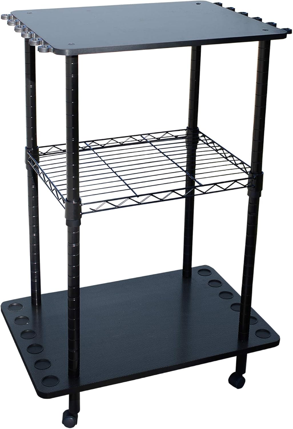Black 12 Fishing Rod Tackle Cart X64403
