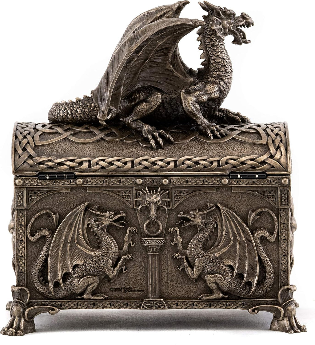 7-Inch Cold Cast Bronze Jewelry Box T809106