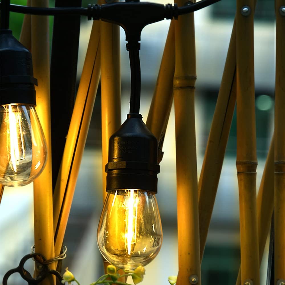 100FT LED String Lights with 30 Sockets 32 Shatterproof Plastic Bulbs N35805