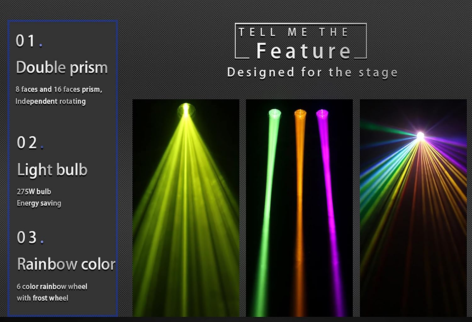 275W 10R Beam Moving Head Lighting with 2 Prisms DJ Disco Party Light J400