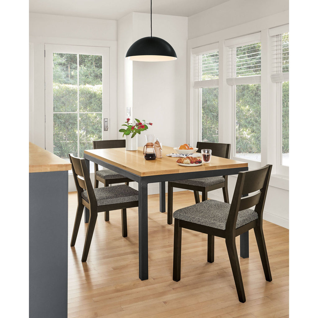 Modern Afton Side Chair in Blue Boucle with White Oak Frame Q6245