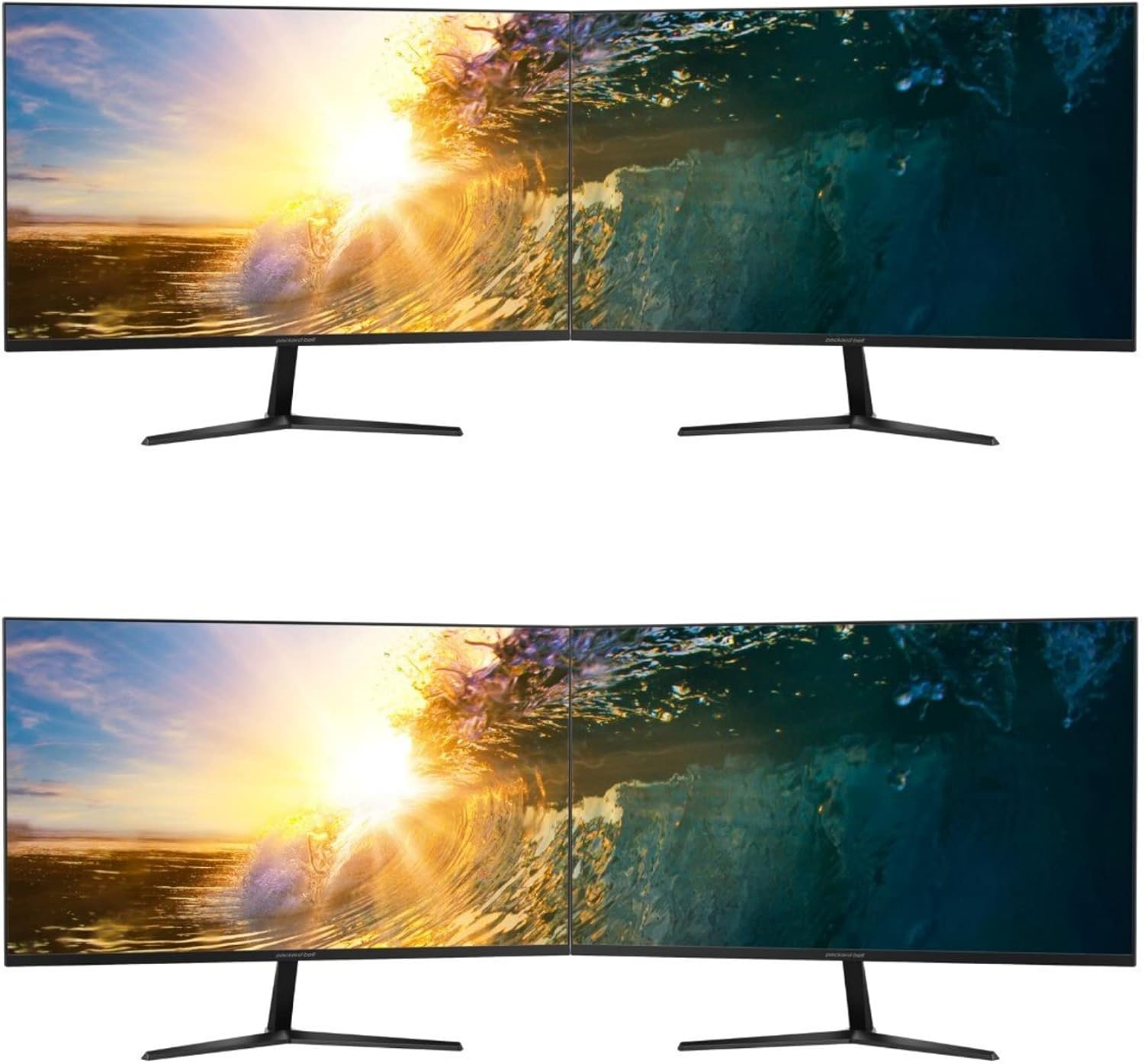 27 Inch FHD IPS LED Desktop Monitor 2 Pack with Wireless Keyboard and Mouse Combo J428