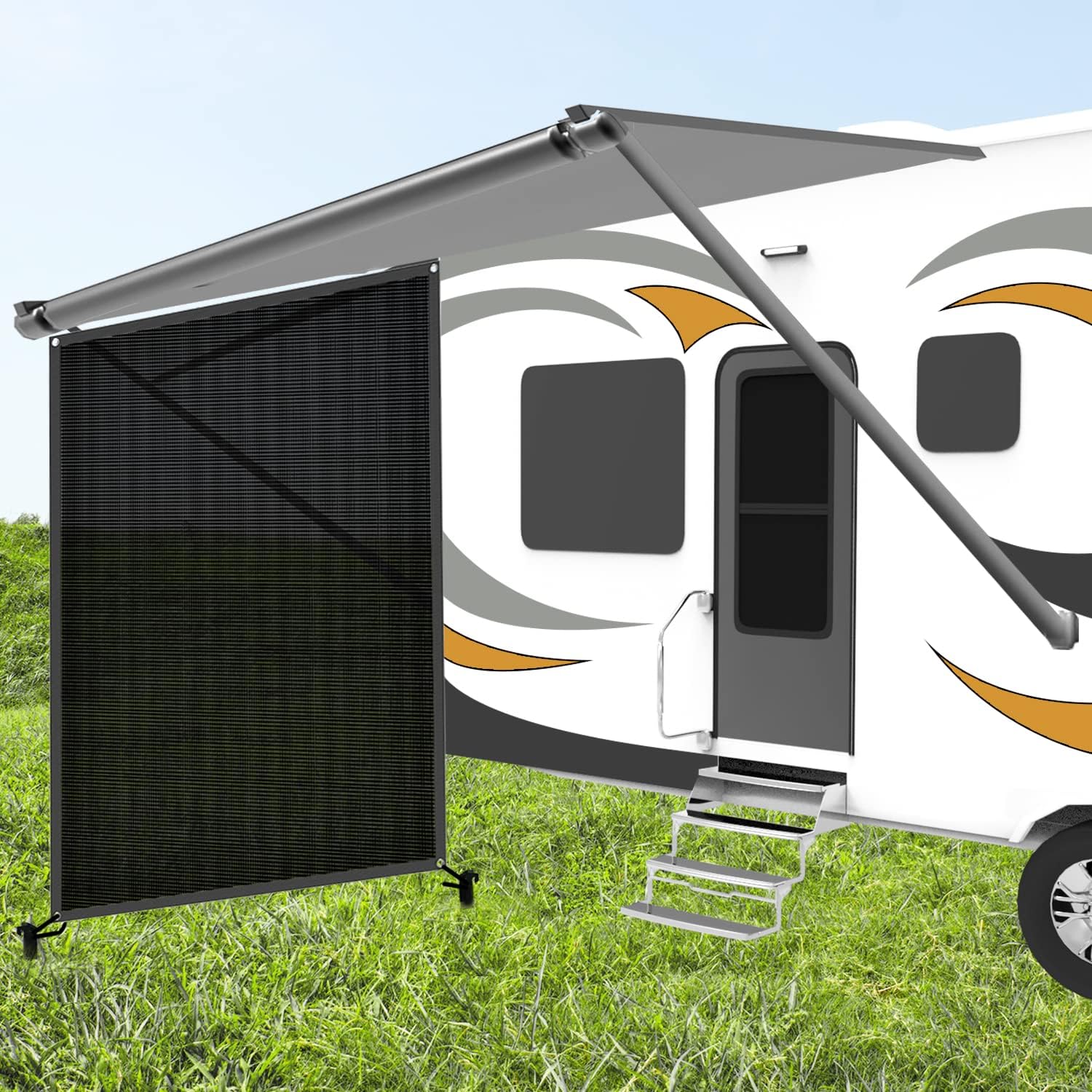 Black Mesh Awning Shade Screen 15' x 9' D6596