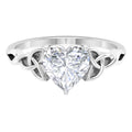 2 CT Heart Shaped Moissanite Solitaire Gold Engagement Ring, 925 Sterling Silver K25216