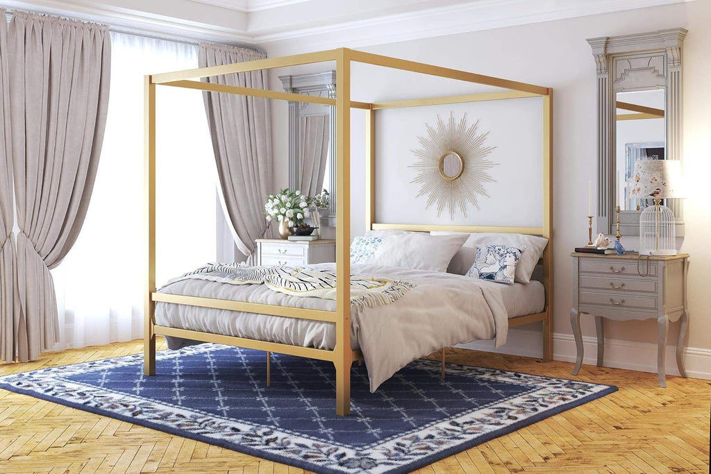 King Size Gray Canopy Bed S194754