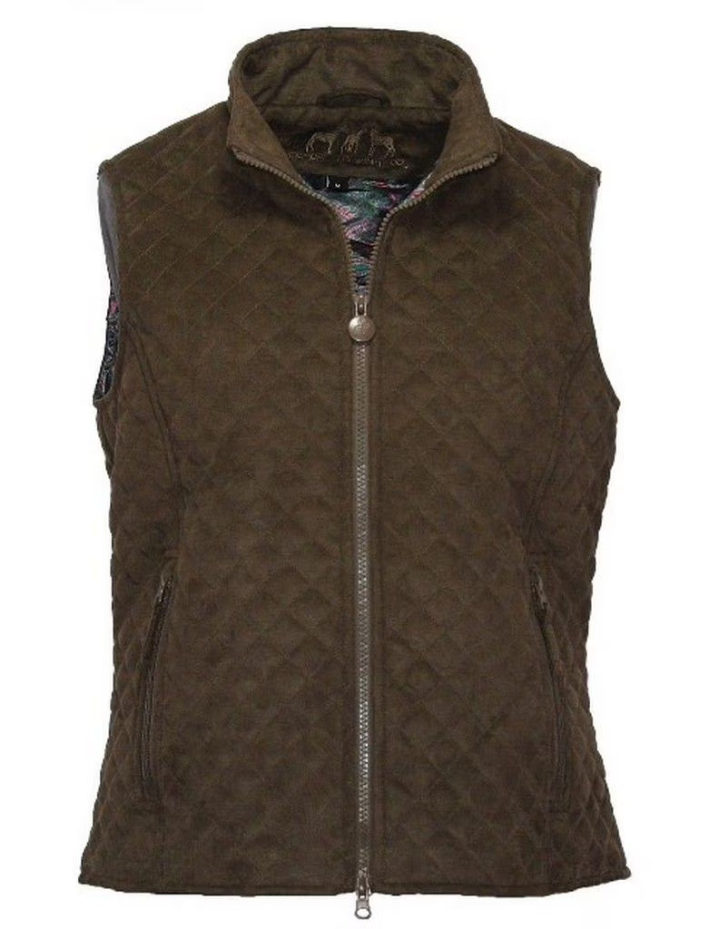 Quilted Micro Suede Zipper Vest X9994